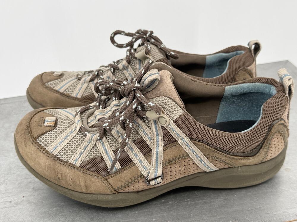 Clarks Wave Womens Brown Leather Mesh Hiking Walking Shoes US 8 Comfort Gorpcore